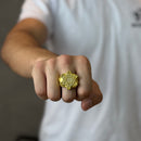 Dedeira Estrela Cravejada Moeda Antiga