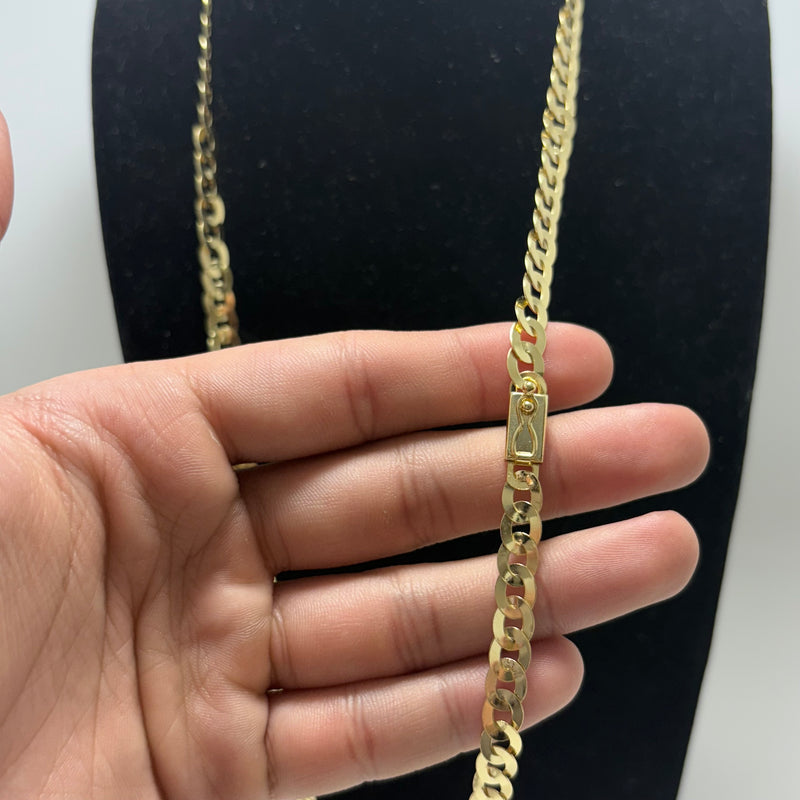 Corrente Grumet Laminada 5mm Banhado A Ouro 18k