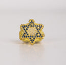 Dedeira Estrela Cravejada Azul Moeda Antiga