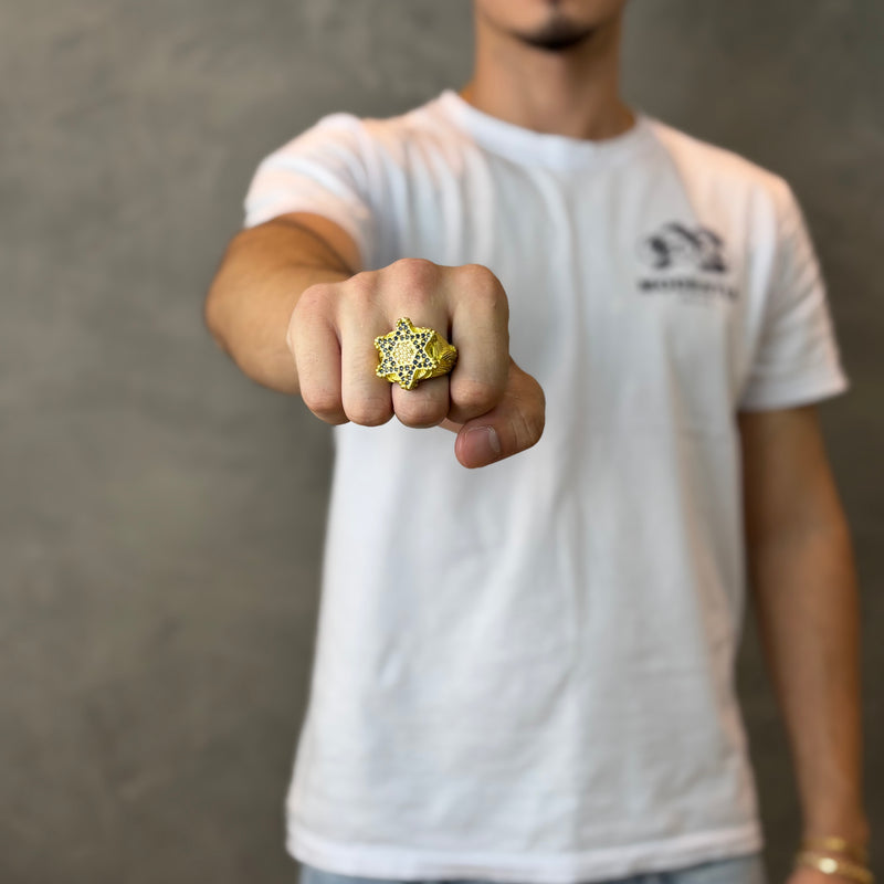 Dedeira Estrela Cravejada Azul Moeda Antiga