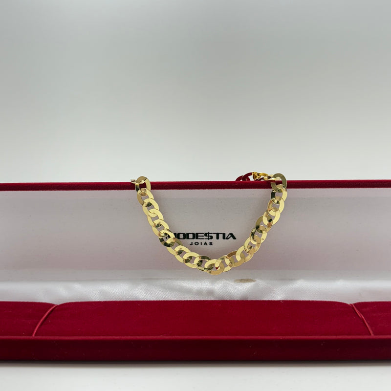 Pulseira Grumet Laminada 5mm Banhada A Ouro 18k