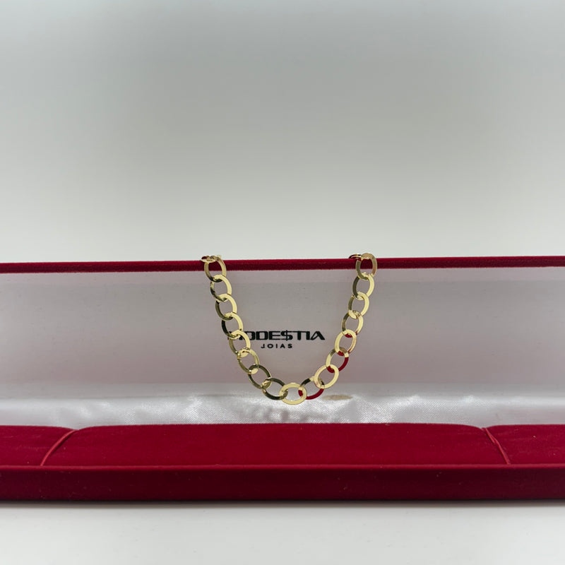 Pulseira Laminada 5mm Banhada A Ouro 18k