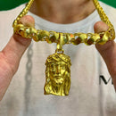 Kit Friso S 12mm 70cm Pingente Jesus Detalhado Moeda Antiga