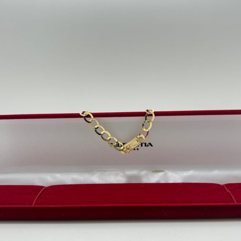 Pulseira Laminada 5mm Banhada A Ouro 18k
