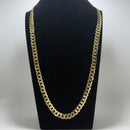 Corrente Grumet Laminada 7mm Banhado A Ouro 18k