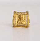 Dedeira Face Cristo Quadrada Cravejada Moeda Antiga