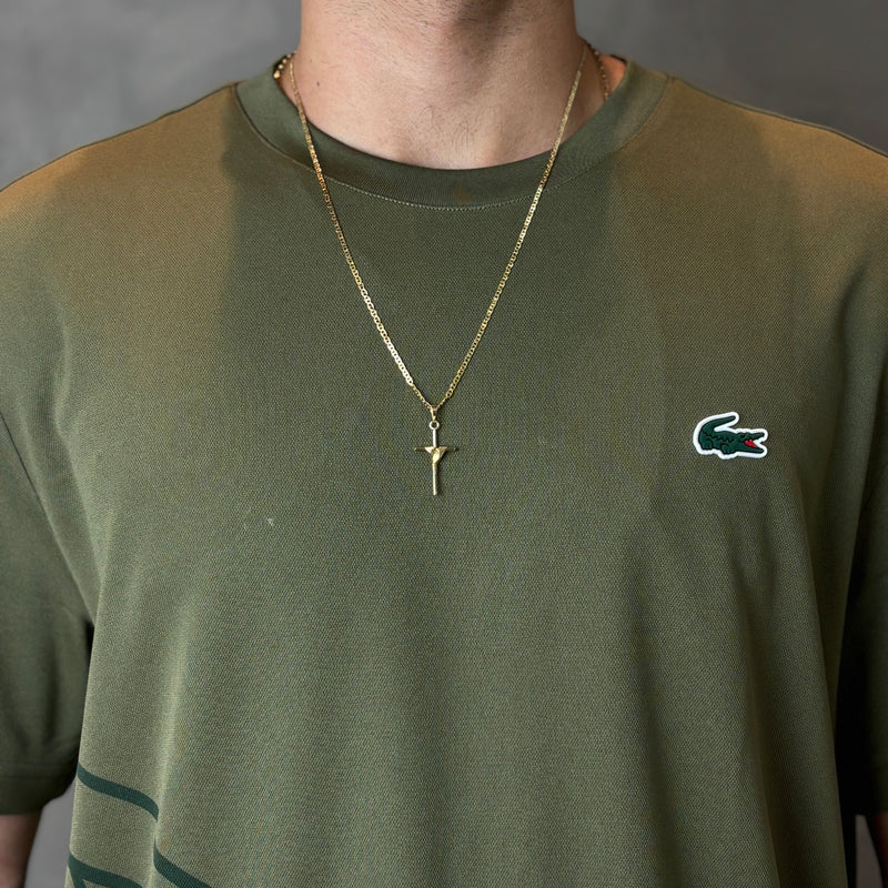 Cordão/Corrente piastrine 2mm 60cm+ Crucifixo trançado