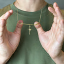 Cordão/Corrente piastrine 2mm 60cm+ Crucifixo trançado