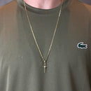 Cordão/Corrente piastrine 2mm 70cm+ Crucifixo trançado