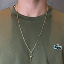 Cordão/Corrente Cadeado 2mm 70cm+ Crucifixo trançado