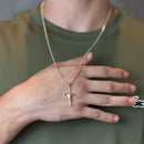 Cordão/Corrente Cadeado 2mm 60cm+ Crucifixo trançado