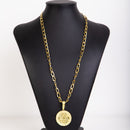 Kit Laminado 70cm Pingente Estrela de Davi Redondo Moeda Antiga