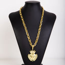 Kit Imperador 70cm Pingente Coração Grande Moeda Antiga