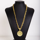 Kit Imperador 70cm Pingente 777 redondo Moeda Antiga