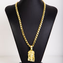 Kit Friso S 8mm 70cm Pingente Jesus Detalhado Moeda Antiga