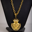 Pingente Coração Cristo Moeda Antiga