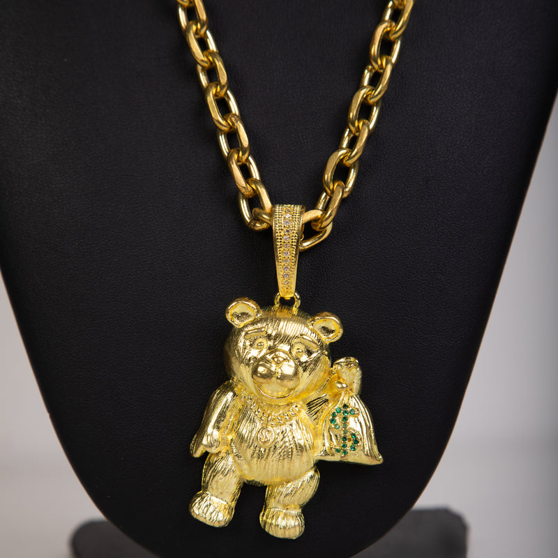 Pingente urso Moeda Antiga