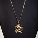 Kit Piastrine 70cm Pingente Ferradura Banhado 18k