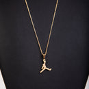 Kit Cadeado 70cm Pingente Jordan Banhado 18k