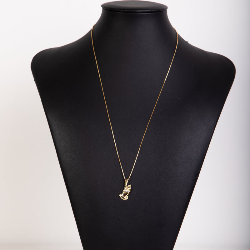 Kit veneziana Pingente Mão Santa Banhado 18k