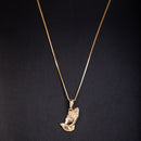 Kit veneziana 70cm Pingente Mão Santa Banhado 18k