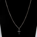 Kit Cadeado 1,5mm Pingente Cruz Prata 925