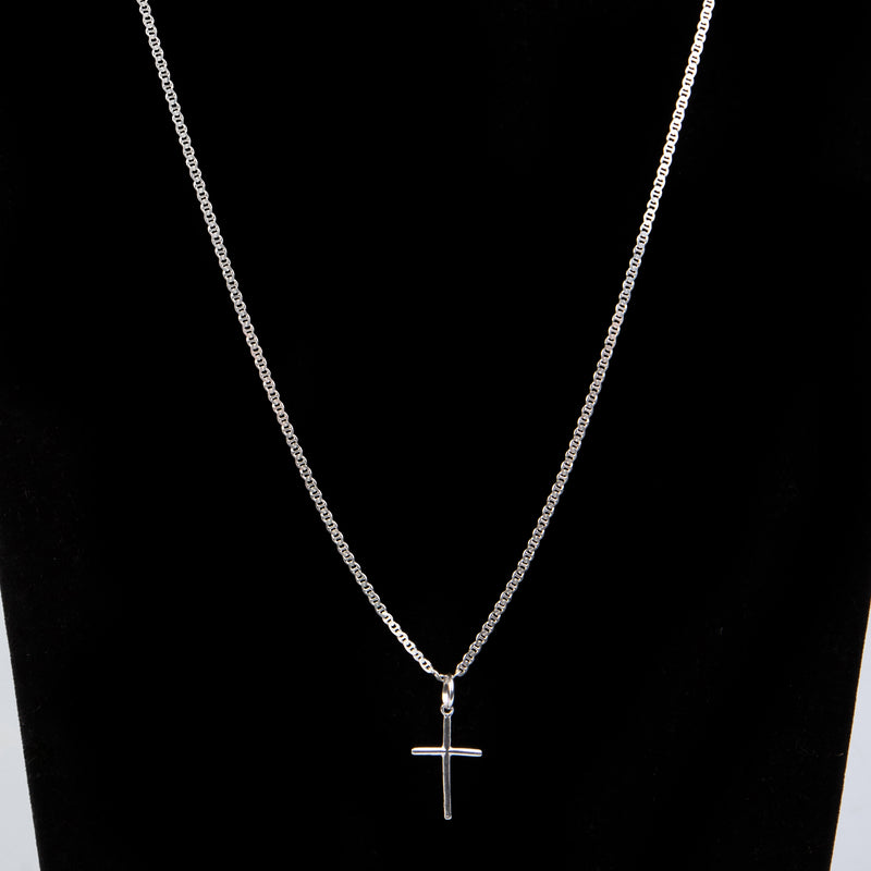 Kit Piastrine Pingente Cruz Prata 925